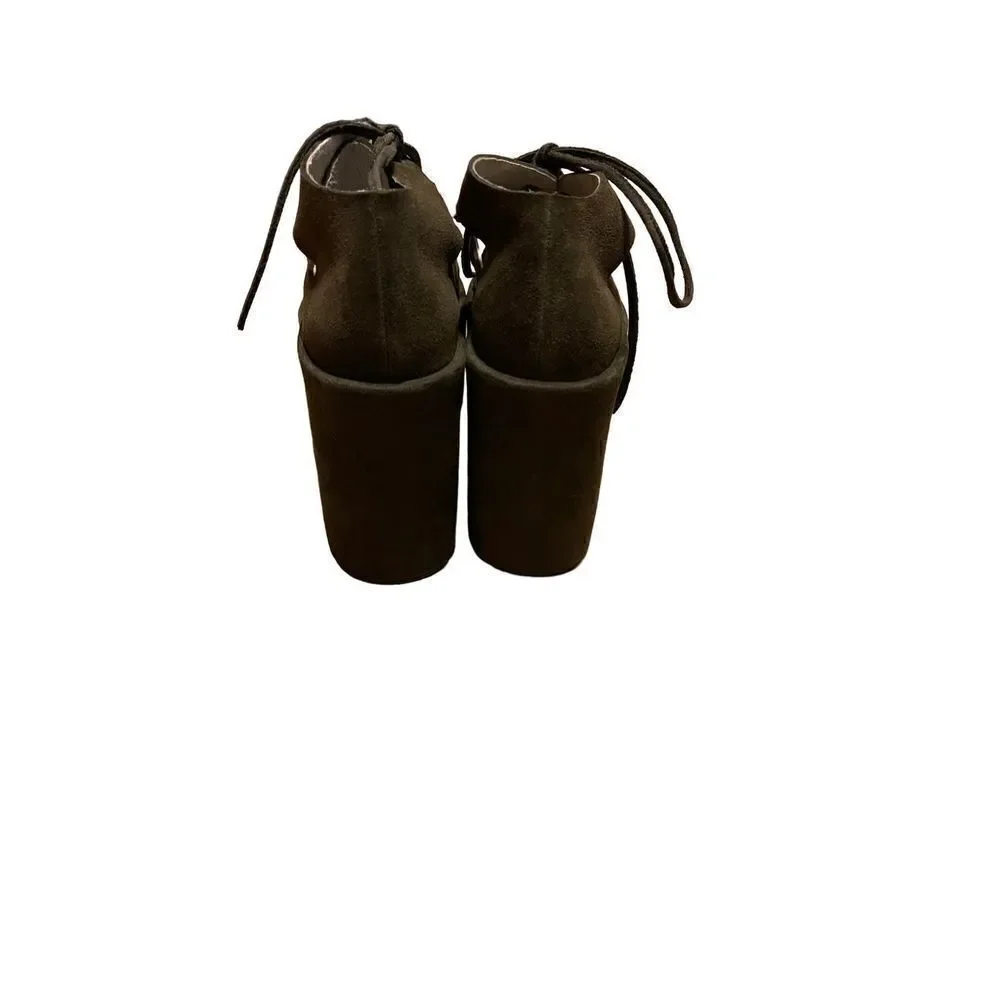 Jeffrey Campbell Green Suede Platform Shoes